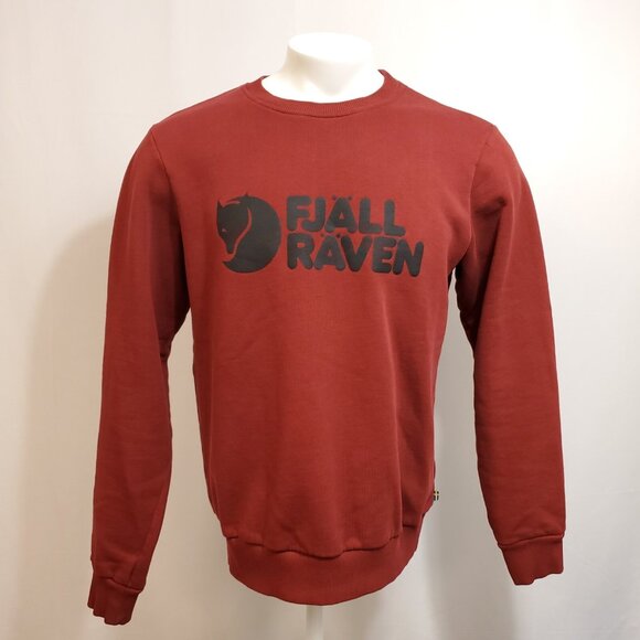 FjallRaven Logo Sweater Red Oak F84142 Knit Crewneck Mens Size Small Fits Medium - Picture 1 of 10